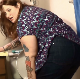 A fat girl has to desperately take a shit, but her toilet is clogged. After a failed attempted to plunge the toilet. She takes a shit on the floor. She picks up the hard, knobby turd in her bare hand. 161MB. Presented in 720P HD. About 5.5 minutes.